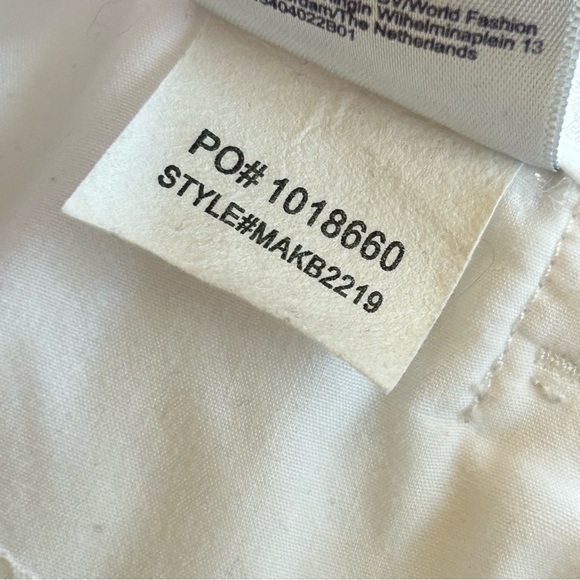 NYDJ Stretch Linen White 5-pocket Straight Leg Pants Style #MAKB2219 Size 4 - Picture 8 of 11